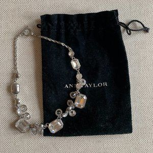 Ann Taylor Silver and Diamond Statement Necklace